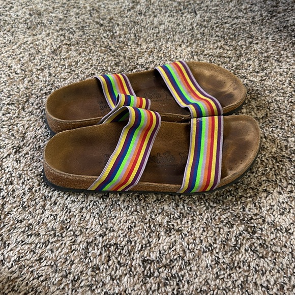 BIRKINS by Birkinstock Curacao Rainbow Stretch Sandals Size 7.5 - Picture 4 of 7